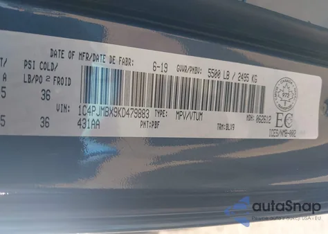 2019 Jeep Cherokee Trailhawk из США, поврежденный, VIN 1C4PJMBX9KD479883